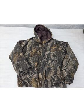 Vintage Whitewater Outdoors Realtree Hardwoods Camo Zip Hooded Jacket L Hunting
